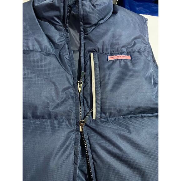 Vineyard Vines Navy Blue 80/20 Goose Down Zip 3 Pocket Puffer Vest Men’s Medium - Picture 11 of 11